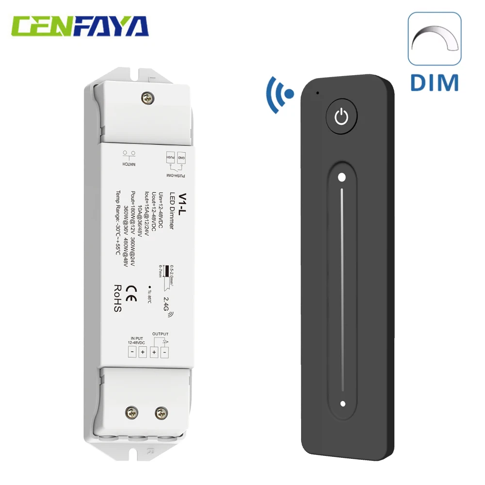 CENFAYA RF 2.4GHz Wireless Controller Kit 360W 15A High Power Dimmer Magnetic Wall-Mounted Dim Brightness Touch Slide Control
CENFAYA RF 2.4GHz Wireless Controller Kit 360W 15A High Power Dimmer Magnetic Wall-Mounted Dim Brightness Touch Slide Control