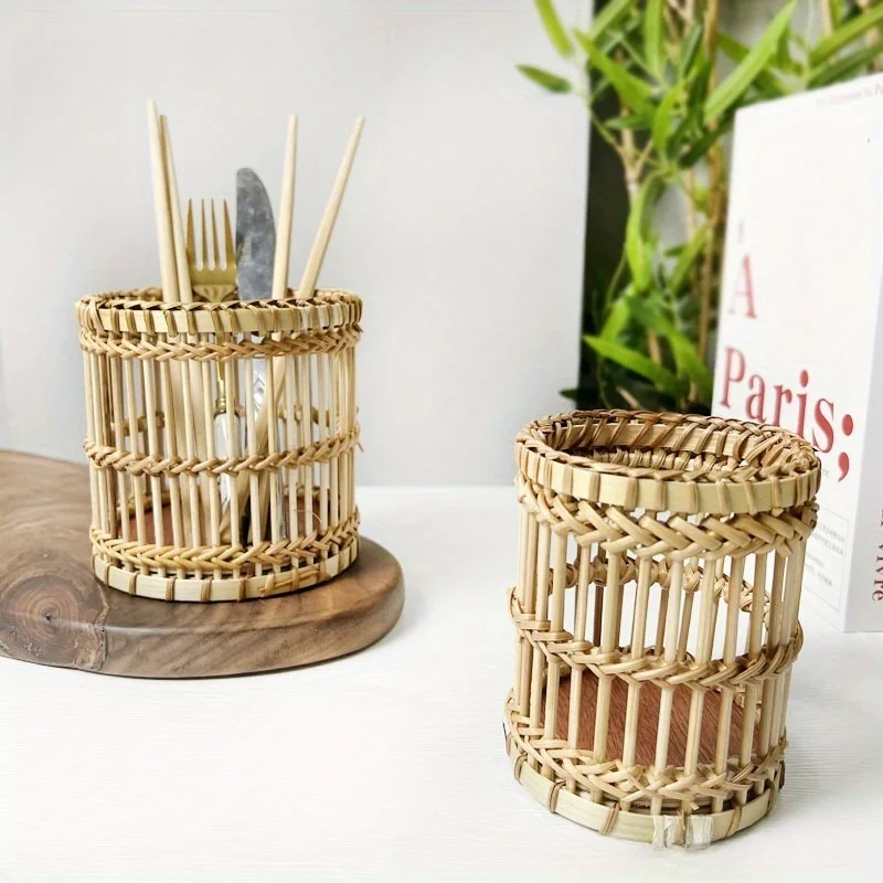 Hand-Woven Rattan Pen Holder and Stationery Organizer for Home, School, and Office Use - Perfect for Storing Pens, Pencils
Hand-Woven Rattan Pen Holder and Stationery Organizer for Home, School, and Office Use - Perfect for Storing Pens, Pencils