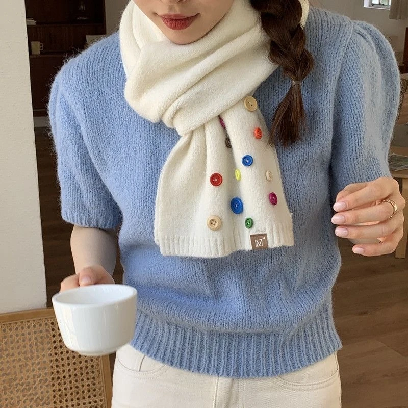 New Button Scarf for Women in Autumn and Winter Korean Version Fashionable Scarf Thick Warm Scarf Shawl for Neck Protection
New Button Scarf for Women in Autumn and Winter Korean Version Fashionable Scarf Thick Warm Scarf Shawl for Neck Protection