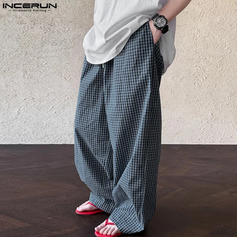 INCERUN Men Plaid Pants Drawstring Joggers Loose Casual Trousers Men Vintage 2025 Korean Style Male Wide Leg Pants Streetwear
INCERUN Men Plaid Pants Drawstring Joggers Loose Casual Trousers Men Vintage 2025 Korean Style Male Wide Leg Pants Streetwear