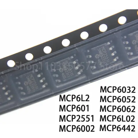 1 pieza MCP6L2 MCP601 MCP2551 MCP6002 MCP6032 MCP6052 MCP6062 MCP6L02 MCP6442-I/SN-SOP8