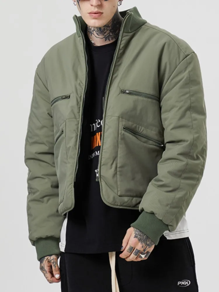 Дизайнерская стильная одежда Techwear, уличная теплая армейская зеленая хлопковая куртка, пальто, куртка с хлопковой подкладкой для мужчин
Дизайнерская стильная одежда Techwear, уличная теплая армейская зеленая хлопковая куртка, пальто, куртка с хлопковой подкладкой для мужчин
