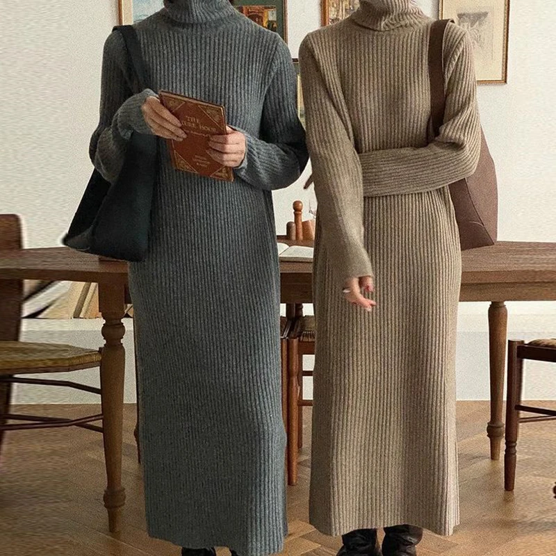 Vintage Solid Sweater Dress Women Korean Winter Elegant Dresses Autumn Knitted 2022 Clothing Woman Thick Warm Turtleneck Vestido
Vintage Solid Sweater Dress Women Korean Winter Elegant Dresses Autumn Knitted 2022 Clothing Woman Thick Warm Turtleneck Vestido