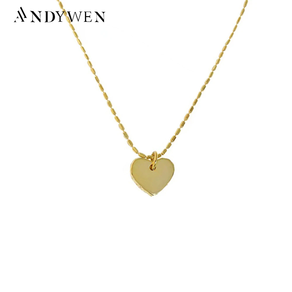 ANDYWEN 100% 925 Sterling Silver Gold Plain Heart Pendant Long Chain Choker Necklace 2021 Women Wedding Jewelry Fine Luxury
ANDYWEN 100% 925 Sterling Silver Gold Plain Heart Pendant Long Chain Choker Necklace 2021 Women Wedding Jewelry Fine Luxury