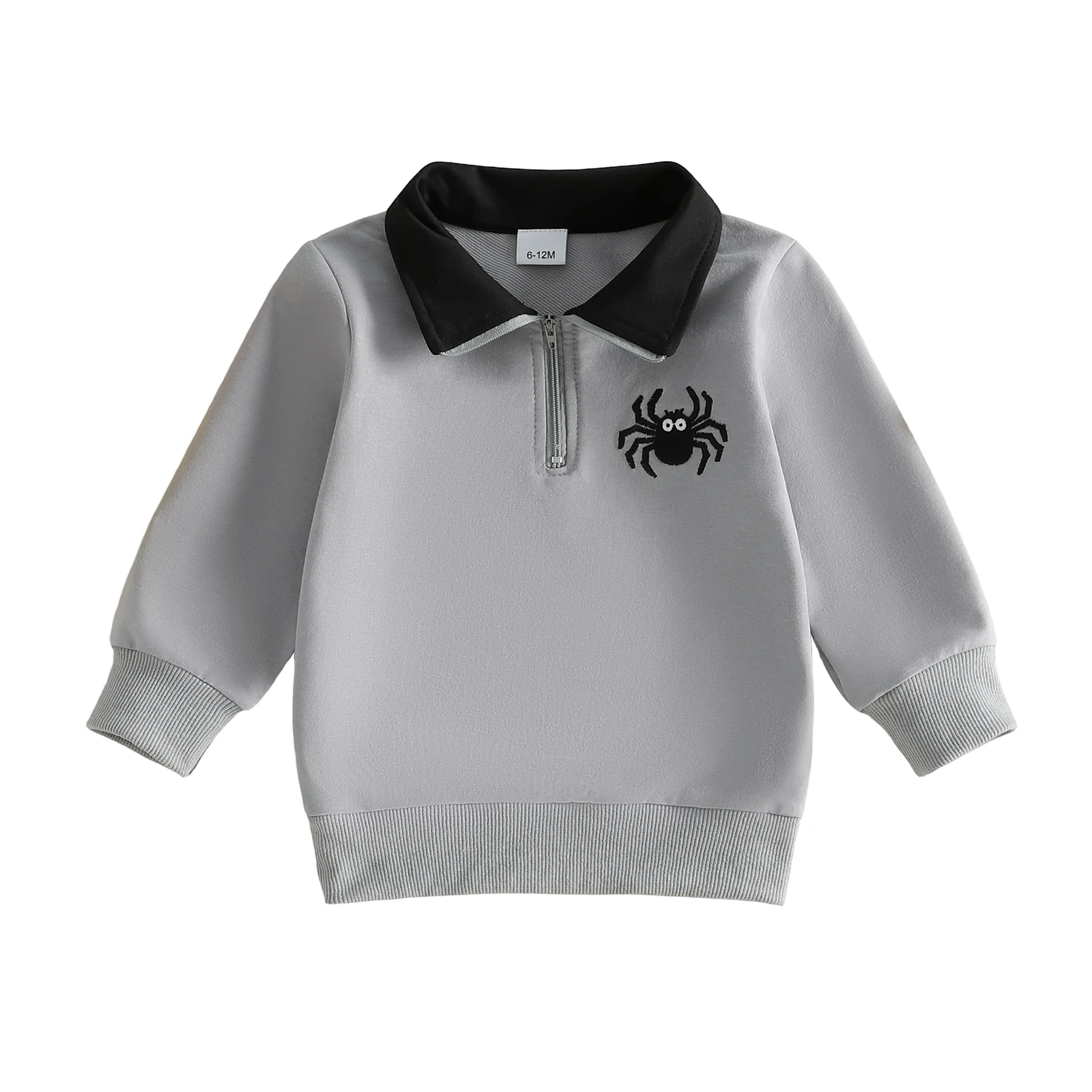 Boys Halloween Quarter Zip Sweatshirt Spooky Spider Embroidery Long Sleeve Pullover
Boys Halloween Quarter Zip Sweatshirt Spooky Spider Embroidery Long Sleeve Pullover