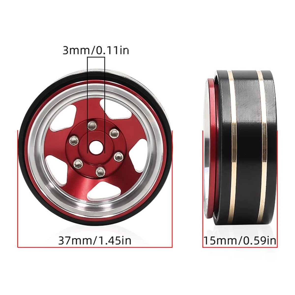 【New User Coupon】RC Car Upgrade 1.3inch Brass Climbing Car Wheels Kit for 1/18TRX4M SCX24 FMS Ascent-18 RC Car Accessories
【New User Coupon】RC Car Upgrade 1.3inch Brass Climbing Car Wheels Kit for 1/18TRX4M SCX24 FMS Ascent-18 RC Car Accessories