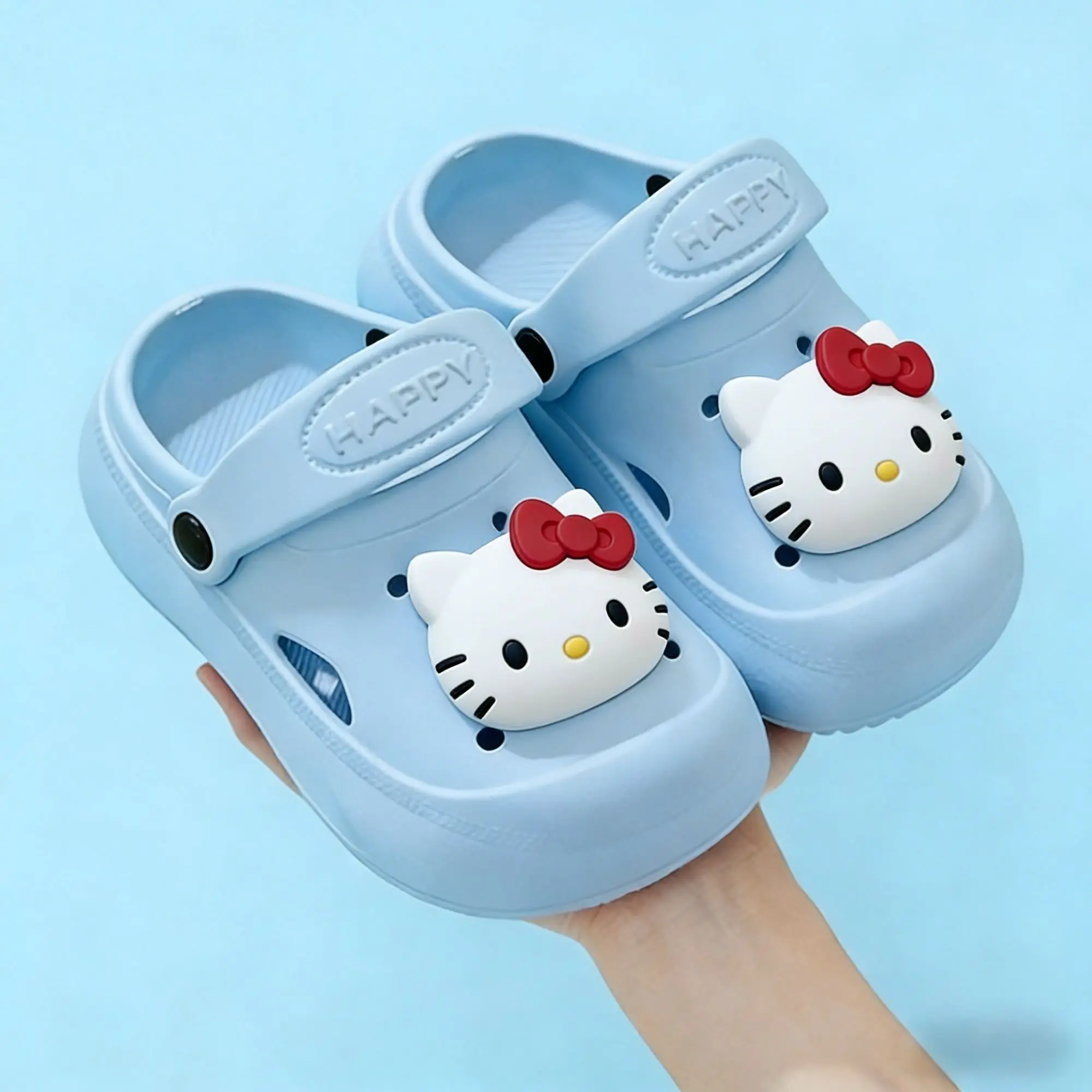 Multi-Color Hello Kitty Themed Kids Clogs, Happy Embossed Strap Decor Comfortable Eva Sandals for Daily Play Outdoor Casual Use
Multi-Color Hello Kitty Themed Kids Clogs, Happy Embossed Strap Decor Comfortable Eva Sandals for Daily Play Outdoor Casual Use