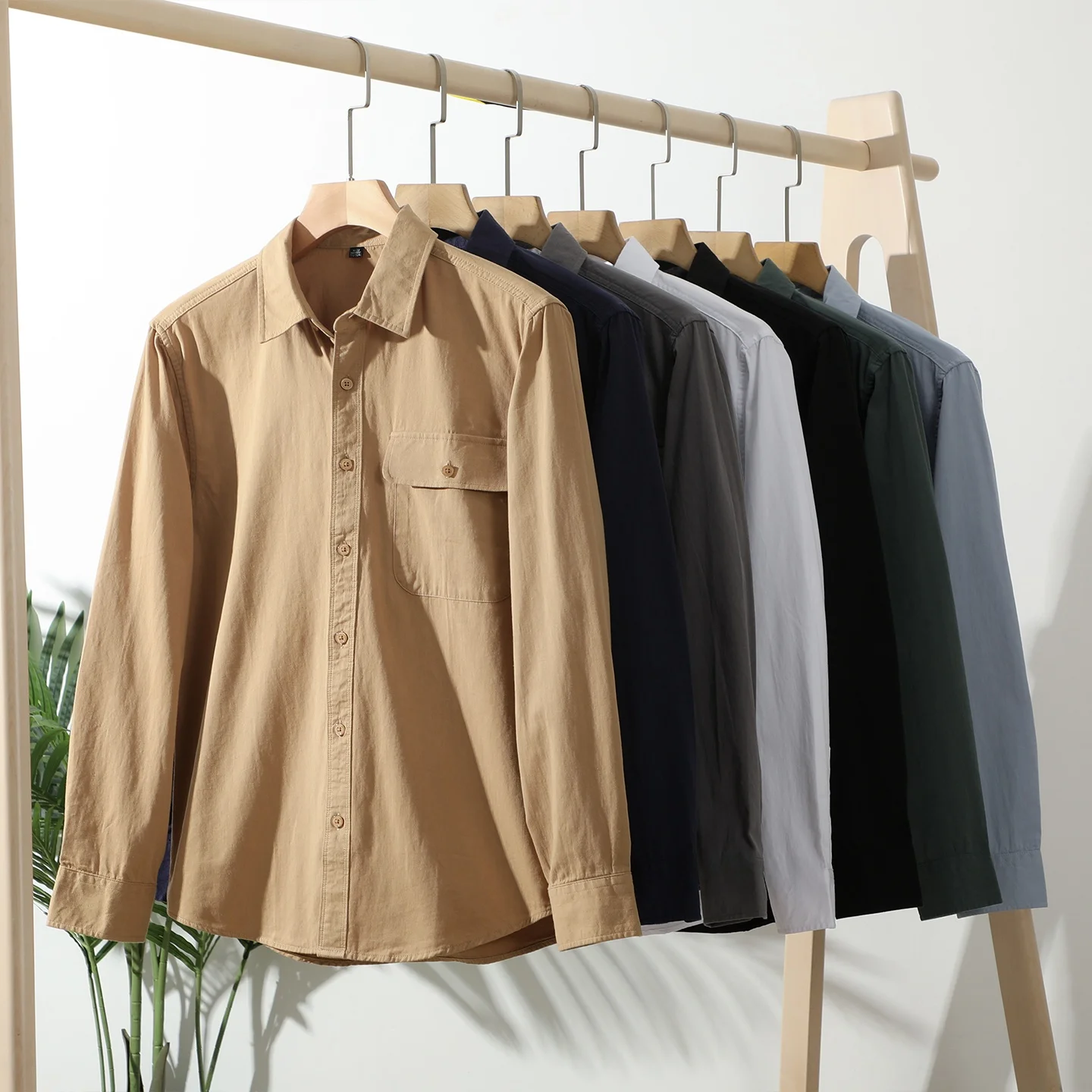 Retro Japanese Sle! Waed Pure Cotton! Flip Cover Single ket! Autumn Men's Casual Collar Workwear Long Sve irt
Retro Japanese Sle! Waed Pure Cotton! Flip Cover Single ket! Autumn Men's Casual Collar Workwear Long Sve irt