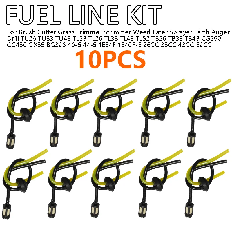 Fuel Line Hose Filter Grommet Kit TU26/33/43 TL23-52 TB26-43 CG260/430 26-52CC Brush Cutter Trimmer Chainsaw Lawn Mower Sprayer
Fuel Line Hose Filter Grommet Kit TU26/33/43 TL23-52 TB26-43 CG260/430 26-52CC Brush Cutter Trimmer Chainsaw Lawn Mower Sprayer