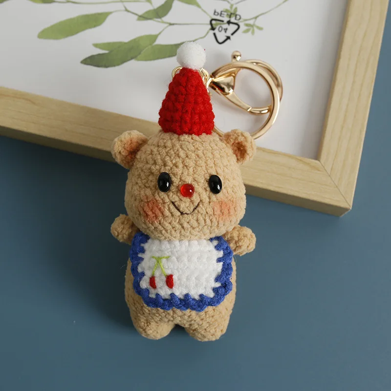 Cute Small Bear Pendant Crochet Keychain Cartoon Mini Bear Doll Knitting Keyrings Creative Christmas Gifts Kawaii Bear Keychains
Cute Small Bear Pendant Crochet Keychain Cartoon Mini Bear Doll Knitting Keyrings Creative Christmas Gifts Kawaii Bear Keychains