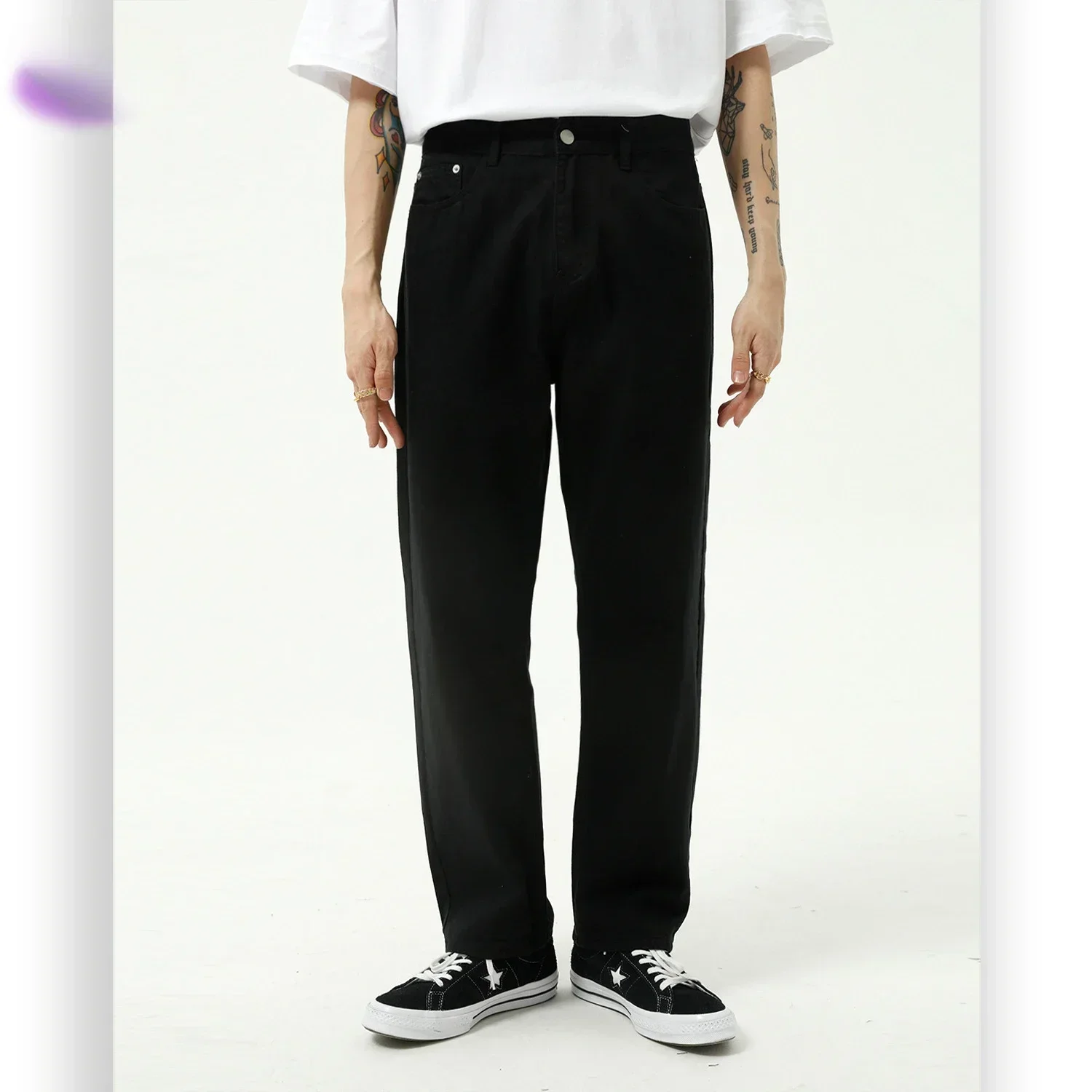 Business Men Jeans Casual Straight Stretch Pants Black and White Basic Fashion Classic Simple Work Denim Trousers Male Clothing
Business Men Jeans Casual Straight Stretch Pants Black and White Basic Fashion Classic Simple Work Denim Trousers Male Clothing