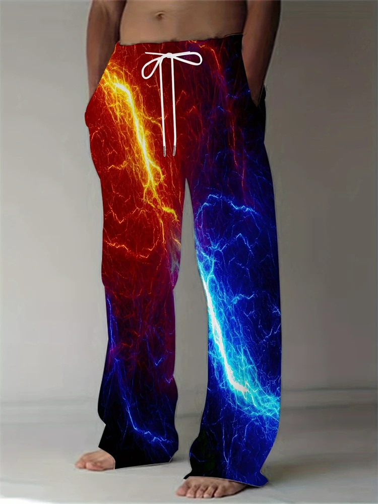 Лето 2025 г., мужские повседневные брюки с принтом молний, модные пляжные брюки, удобные свободные брюки на шнурке, мужская одежда
Лето 2025 г., мужские повседневные брюки с принтом молний, модные пляжные брюки, удобные свободные брюки на шнурке, мужская одежда