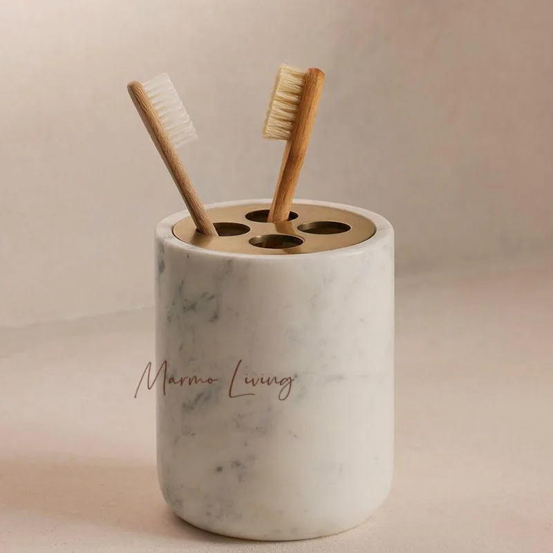 French high-end marble toothbrush holder soap plate soft designer villa model room bathroom simple storage
French high-end marble toothbrush holder soap plate soft designer villa model room bathroom simple storage