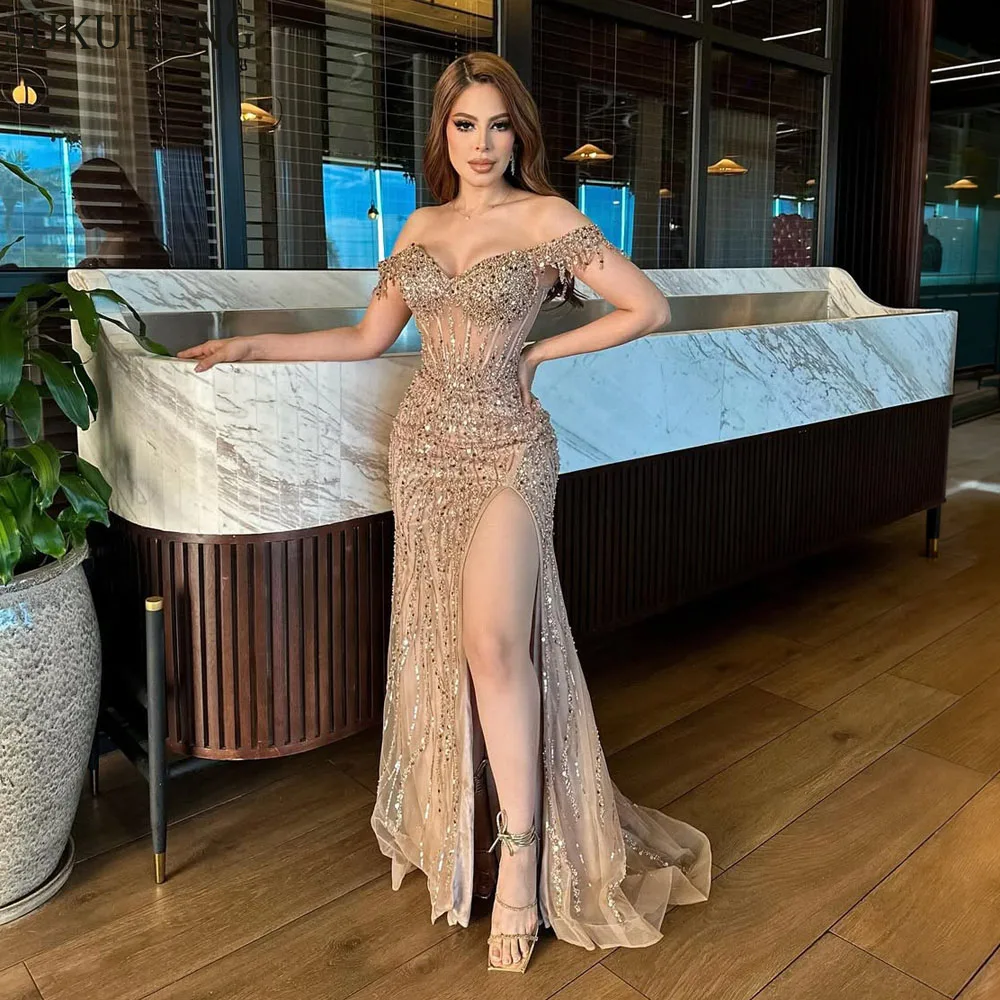 SUKUHANG Long Golden Evening Dresses Vestidos De Fiesta Luxury Prom Dresses with Beaded Women Special Occasions Customized
SUKUHANG Long Golden Evening Dresses Vestidos De Fiesta Luxury Prom Dresses with Beaded Women Special Occasions Customized