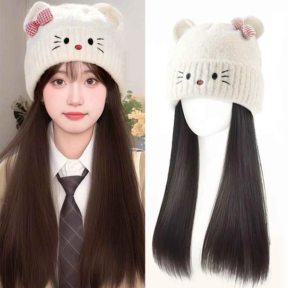 Синтетические длинные прямые волосы, кошачьи уши, милый стиль банта, зимние вязаные шапки, парик, наращивание волос, термостойкие, для женщин, повседневная одежда
Синтетические длинные прямые волосы, кошачьи уши, милый стиль банта, зимние вязаные шапки, парик, наращивание волос, термостойкие, для женщин, повседневная одежда
