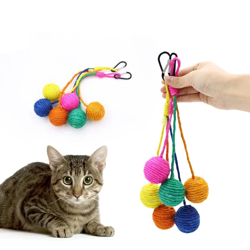 Colorful Hanging Sisal Rope Braided Ball Built-in Bell Scratching Cat Toys Interactive Cat Accessories Игрушки Для Кошек
Colorful Hanging Sisal Rope Braided Ball Built-in Bell Scratching Cat Toys Interactive Cat Accessories Игрушки Для Кошек