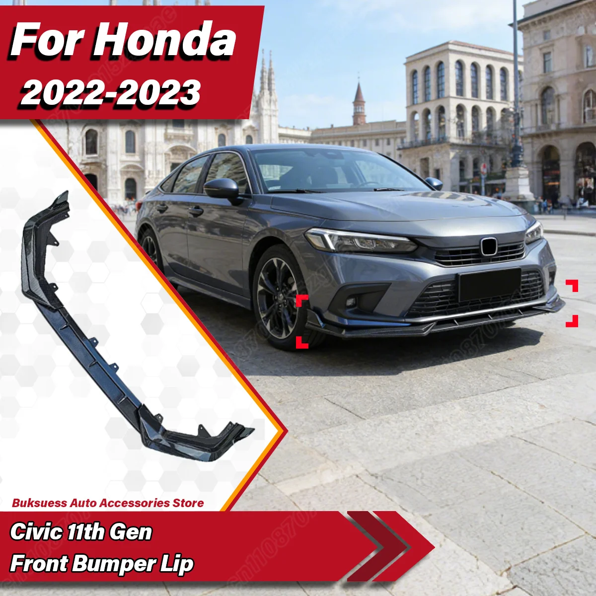 For Honda Civic 11th Gen 2022 2023 Front Bumper Lip Lower Chin Splitter Spoiler Diffuser Guard Protector Body Kit Accessories
For Honda Civic 11th Gen 2022 2023 Front Bumper Lip Lower Chin Splitter Spoiler Diffuser Guard Protector Body Kit Accessories