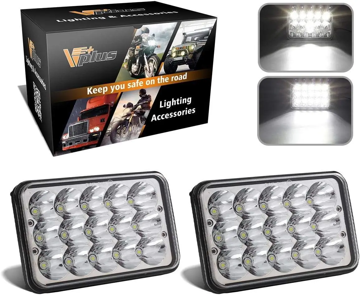 Светодиодные фары 4x6 дюймов прямоугольные герметичные H4651 H4652, совместимые с грузовиками и седанами
Светодиодные фары 4x6 дюймов прямоугольные герметичные H4651 H4652, совместимые с грузовиками и седанами