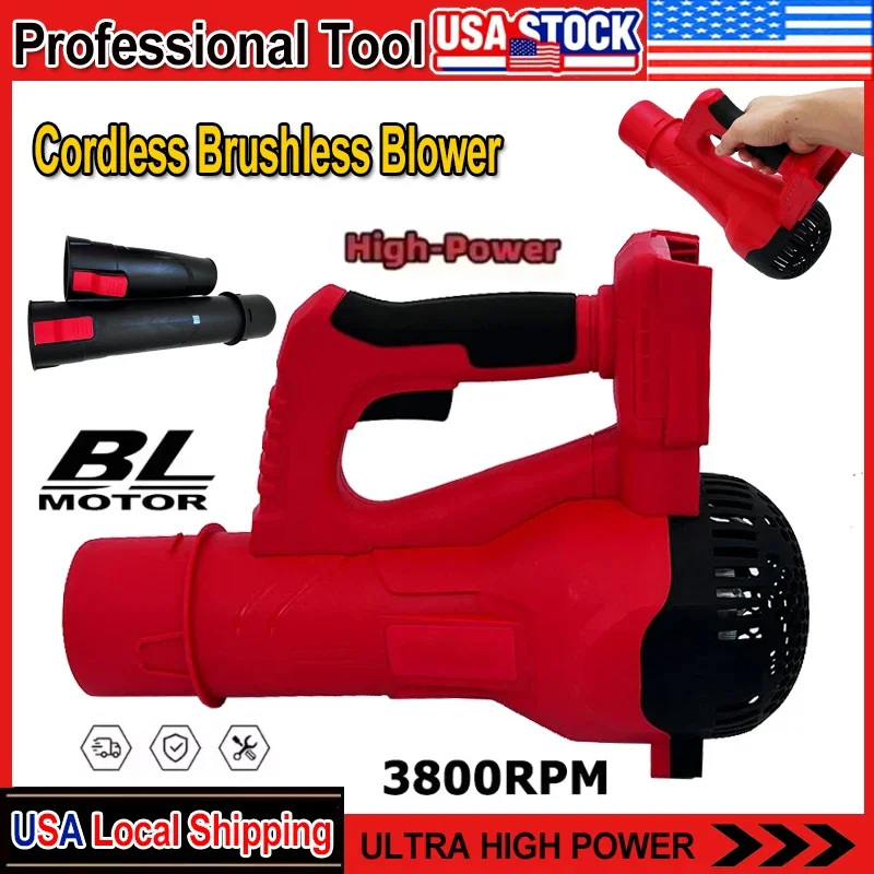 Fit Milwaukee 38000RPM Cordless Air Blower Brushless Handheld Leaf Jet Turbo Blower For Milwaukee 18V Battery Power Tool
Fit Milwaukee 38000RPM Cordless Air Blower Brushless Handheld Leaf Jet Turbo Blower For Milwaukee 18V Battery Power Tool