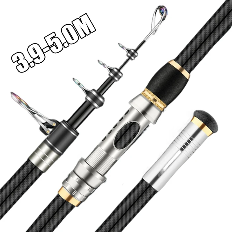 3.9M 4.2M 4.5M Telescopic Sufr Spinning Carbon Portable Fishing Rod for Boat Saltwater Freshwater Surfcasting Baitcasting Rod
3.9M 4.2M 4.5M Telescopic Sufr Spinning Carbon Portable Fishing Rod for Boat Saltwater Freshwater Surfcasting Baitcasting Rod