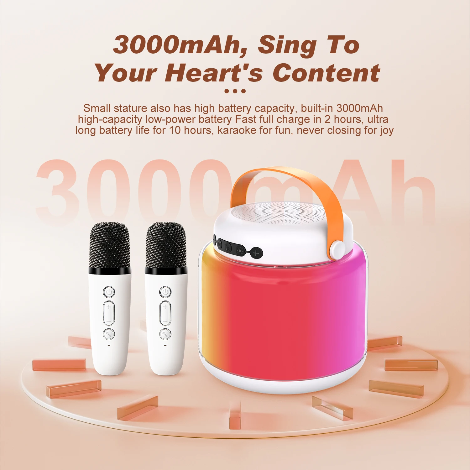 Dazzle Color RGB Karaoke Machine Portable Bluetooth 5.3 PA Speaker System with 2 Wireless Microphones Home Family Singing Gifts
Dazzle Color RGB Karaoke Machine Portable Bluetooth 5.3 PA Speaker System with 2 Wireless Microphones Home Family Singing Gifts