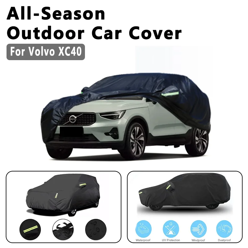 Автомобильный чехол для Volvo XC40 — защита всего тела на открытом воздухе, водонепроницаемый, пылезащитный, термостойкий, всесезонный, внешние аксессуары 
Автомобильный чехол для Volvo XC40 — защита всего тела на открытом воздухе, водонепроницаемый, пылезащитный, термостойкий, всесезонный, внешние аксессуары