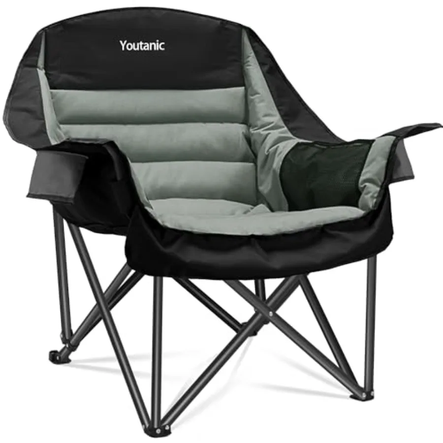 Oversized Camping Chair for Outdoor Use, Heavy Duty Steel Frame with Gray Fabric, Comfortable Oversized Design with Side Pocket
Oversized Camping Chair for Outdoor Use, Heavy Duty Steel Frame with Gray Fabric, Comfortable Oversized Design with Side Pocket