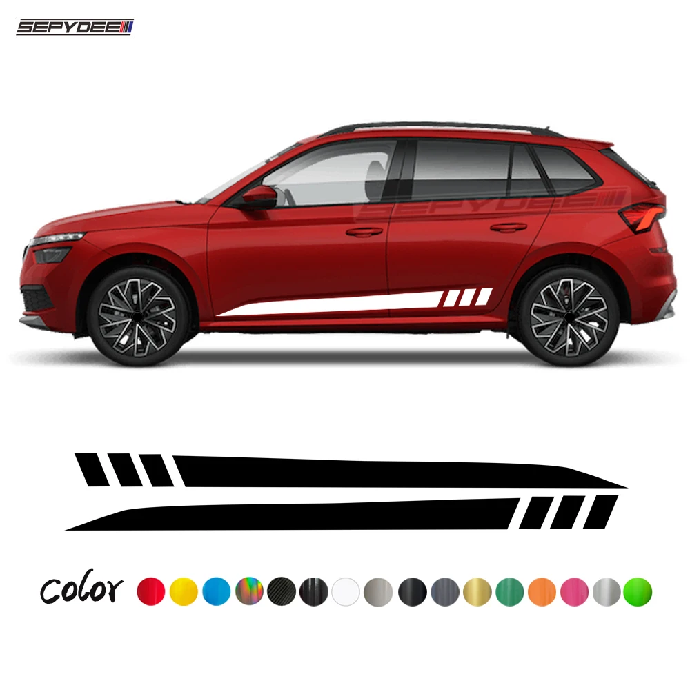 2Pcs Racing Sport Car Body Stripes Kits Vinyl Film Decals for Skoda Kamiq DIY Door Side Skirt Sticker Car Tuning Accessories
2Pcs Racing Sport Car Body Stripes Kits Vinyl Film Decals for Skoda Kamiq DIY Door Side Skirt Sticker Car Tuning Accessories