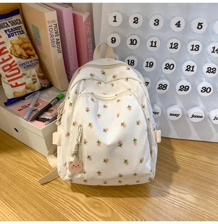 Women's Floral Mini Backpack, Cute Small Daypack with Bear Charm, Casual Lightweight Backpack for Girls
Women's Floral Mini Backpack, Cute Small Daypack with Bear Charm, Casual Lightweight Backpack for Girls