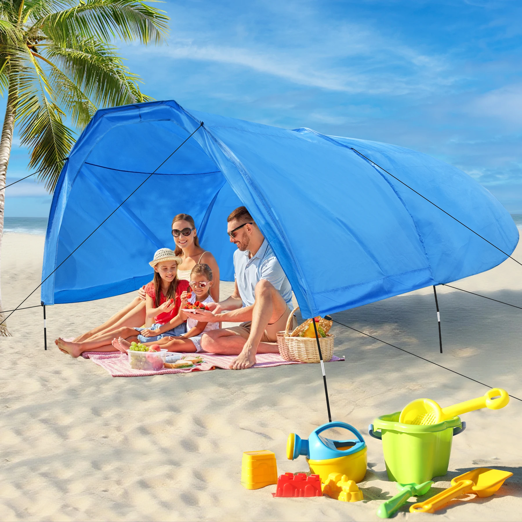 Portable Beach Shade 6 People Self-adjusts As The Wind Shifts Foldable Fast Sets up Shelter for Outdoor Beach Fights 20 Mph Wind
Portable Beach Shade 6 People Self-adjusts As The Wind Shifts Foldable Fast Sets up Shelter for Outdoor Beach Fights 20 Mph Wind
