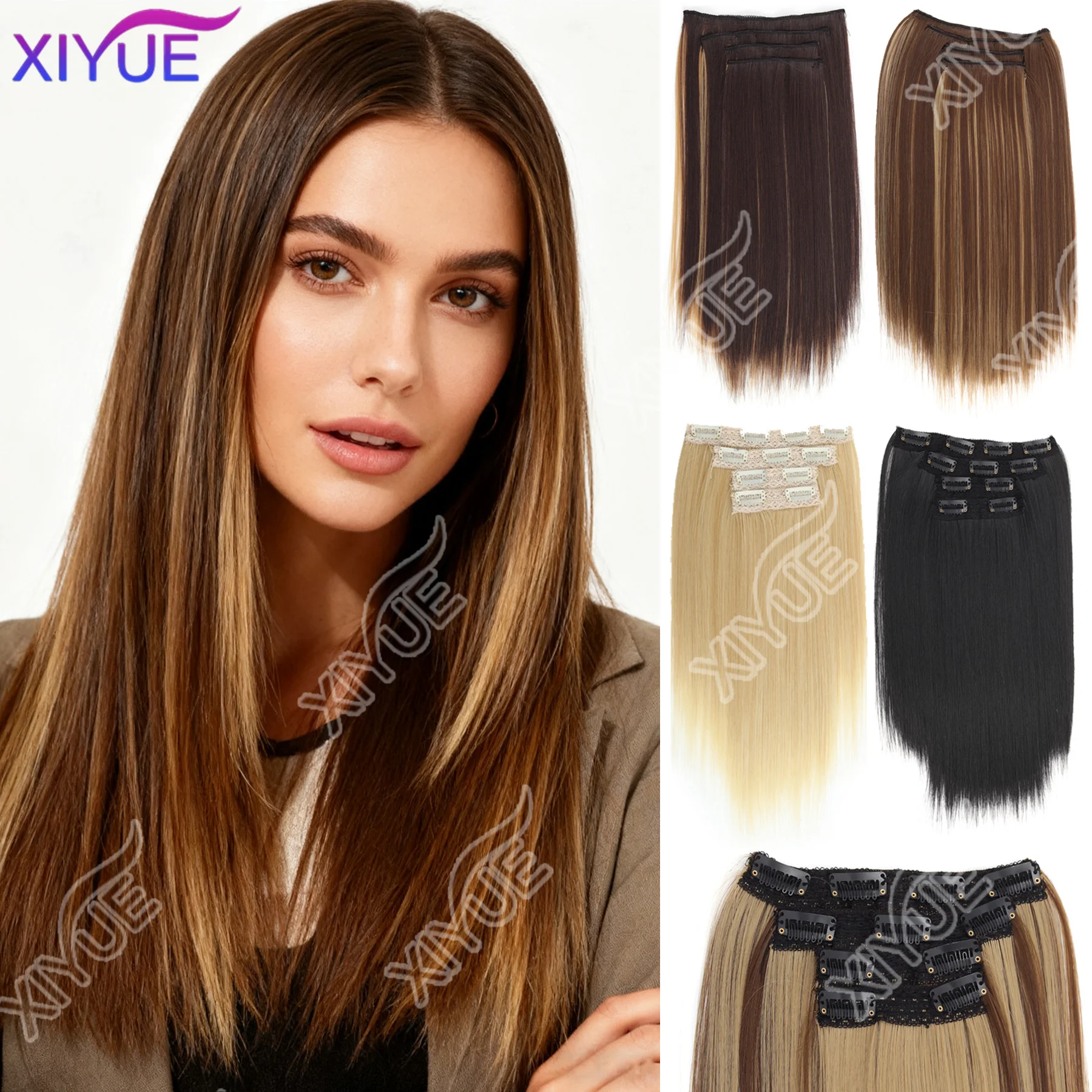 XIYUE 14-дюймовый синтетический короткий прямой зажим для наращивания волос черного блондинка из высокотемпературного волокна для женщин
XIYUE 14-дюймовый синтетический короткий прямой зажим для наращивания волос черного блондинка из высокотемпературного волокна для женщин