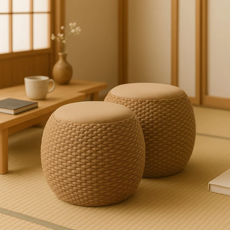 Handmade Japanese Style round Stool Hemp Rope Ottoman Living Room Shoe Bench Sofa Footstool for Home Decor
Handmade Japanese Style round Stool Hemp Rope Ottoman Living Room Shoe Bench Sofa Footstool for Home Decor