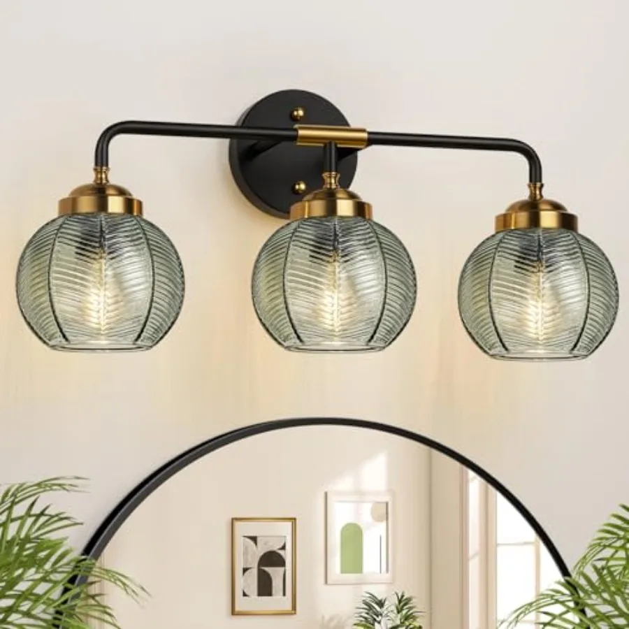 Bathroom Light Fixtures, Vanity Lights with Unique Leaf Texture Shade, Modern Matte Black and Gold Bathroom Wall Lamp for Mirro
Bathroom Light Fixtures, Vanity Lights with Unique Leaf Texture Shade, Modern Matte Black and Gold Bathroom Wall Lamp for Mirro