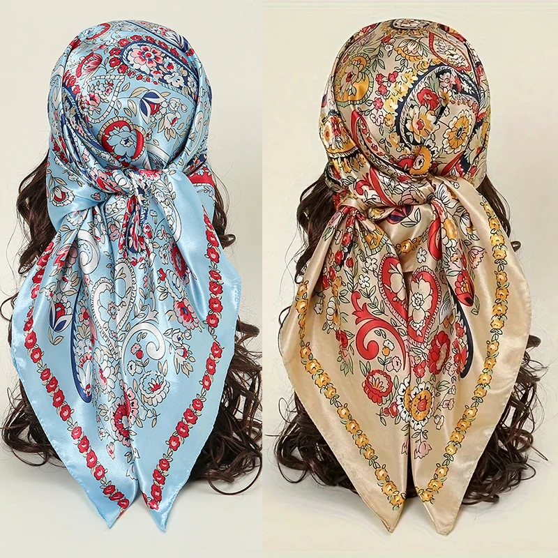 90*90CM Cashew Pattern Satin Square Scarf Fashionable Bohemian Style Hijab Shawl Elegant and Versatile Headscarf Scarf for Women
90*90CM Cashew Pattern Satin Square Scarf Fashionable Bohemian Style Hijab Shawl Elegant and Versatile Headscarf Scarf for Women