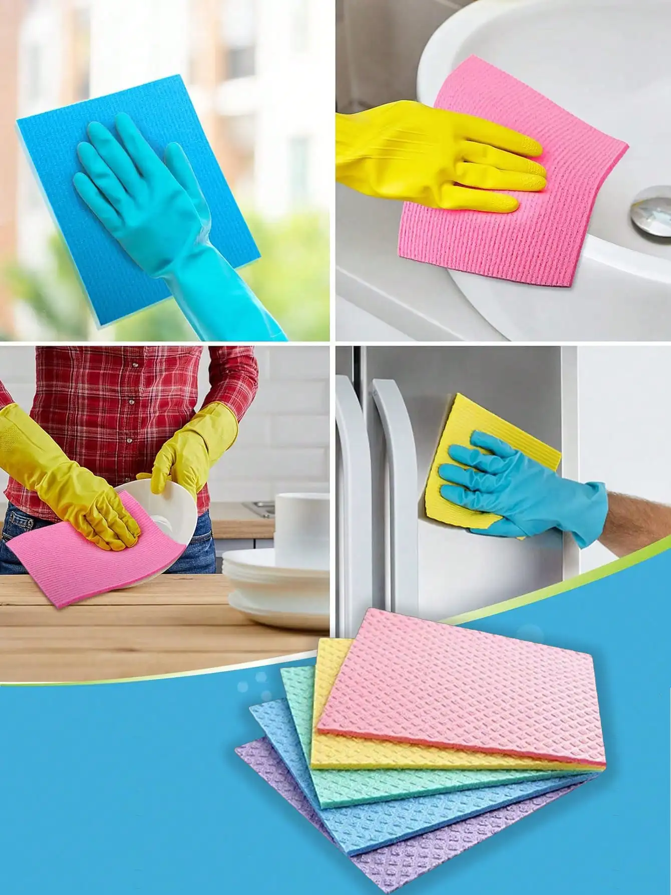 Reusable Towels Rags Non-Scratch Ultra-Absorbent Cellulose Sponge Cloths, Multipurpose Reusable Cleaning Wipes For Kitchen, Car, Windows & Dishes, Quick-Drying Dishcloths Hand Towel Auto
Reusable Towels Rags Non-Scratch Ultra-Absorbent Cellulose Sponge Cloths, Multipurpose Reusable Cleaning Wipes For Kitchen, Car, Windows & Dishes, Quick-Drying Dishcloths Hand Towel Auto