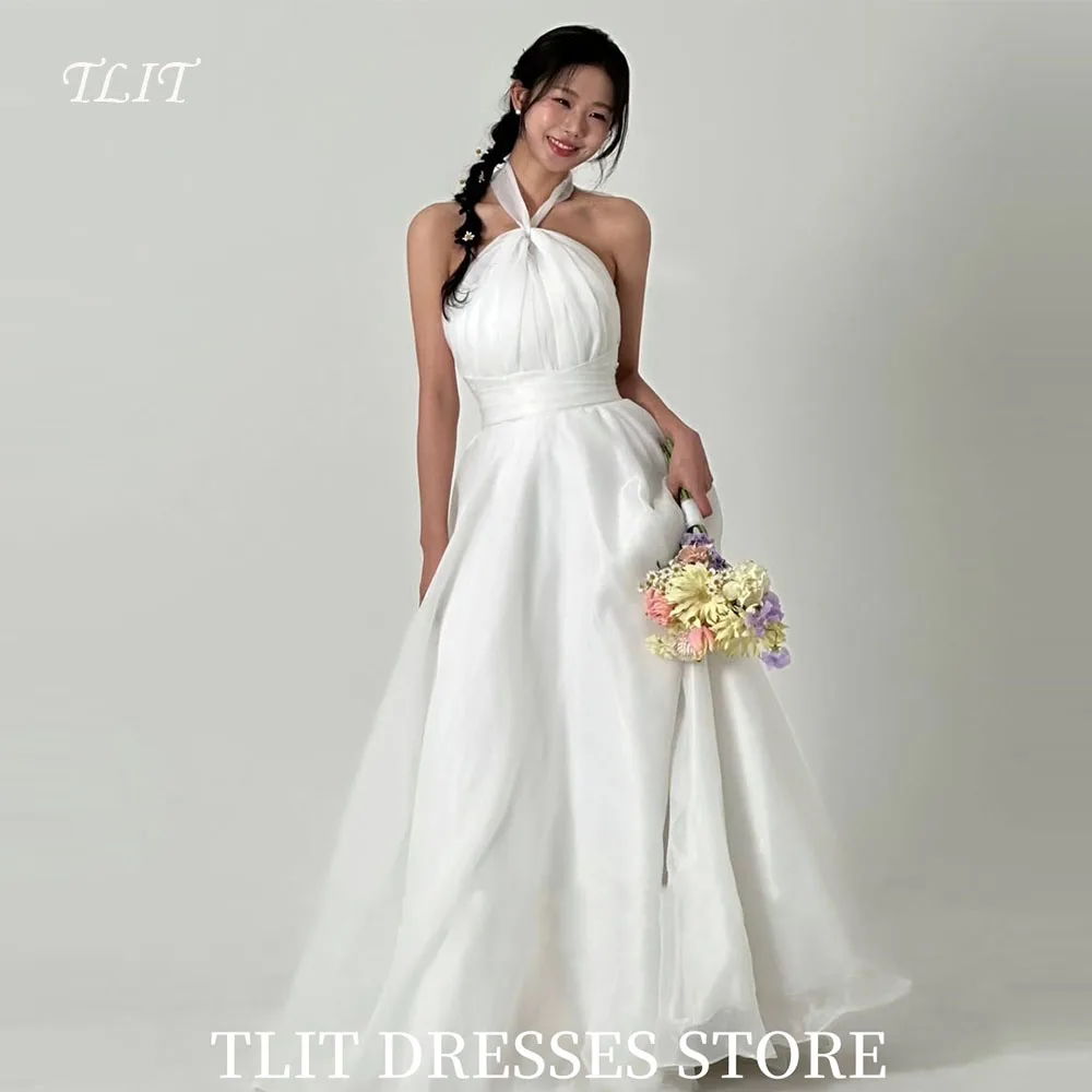 TLIT Elegant White Wedding Dresses Halter Backless Prom Gowns Korea Bridal Dress Photos Shoot Customized Floor-Length Gowns
TLIT Elegant White Wedding Dresses Halter Backless Prom Gowns Korea Bridal Dress Photos Shoot Customized Floor-Length Gowns