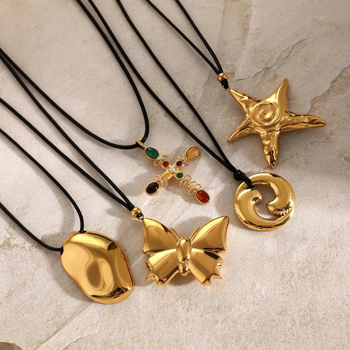 Stainless Steel PVD 18K Gold Plated Tarnish Waterproof Rope Chain Pendant Necklace For Woman Jewelry Wholesale Trendy
Stainless Steel PVD 18K Gold Plated Tarnish Waterproof Rope Chain Pendant Necklace For Woman Jewelry Wholesale Trendy