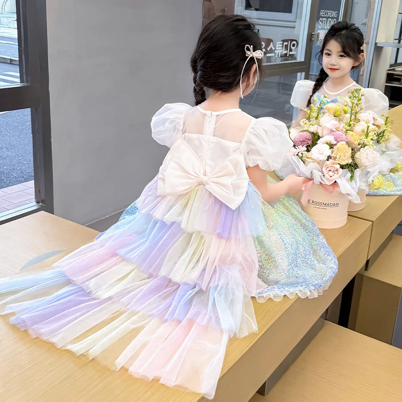 Girls' Sequin Tulle Dress Holiday Birthday Party Outfit Luxury 2-12 Years Children Clothing Beaded Ombre Bowtie Princess Dress
Girls' Sequin Tulle Dress Holiday Birthday Party Outfit Luxury 2-12 Years Children Clothing Beaded Ombre Bowtie Princess Dress