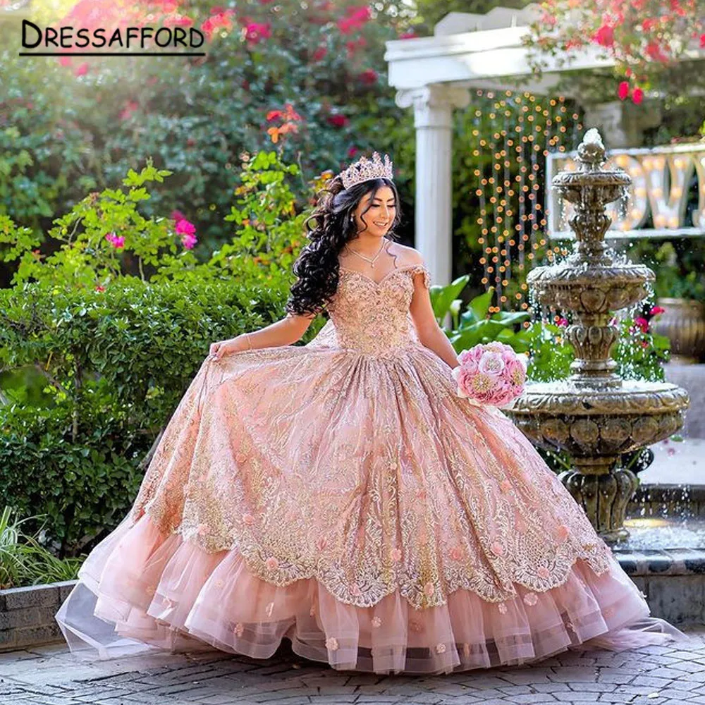 Pink 3D Flowers Tiered Skirt Quinceanera Dress With Cape Ball Gown Off The Shoulder Appliques Lace Corset Vestido De XV Anos
Pink 3D Flowers Tiered Skirt Quinceanera Dress With Cape Ball Gown Off The Shoulder Appliques Lace Corset Vestido De XV Anos