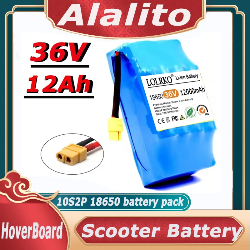 High-quality 36V 12000mAh 10S2P Rechargeable Lithium-ion Battery for Electric Self-balancing Scooter,HoverBoard and Unicycle
High-quality 36V 12000mAh 10S2P Rechargeable Lithium-ion Battery for Electric Self-balancing Scooter,HoverBoard and Unicycle