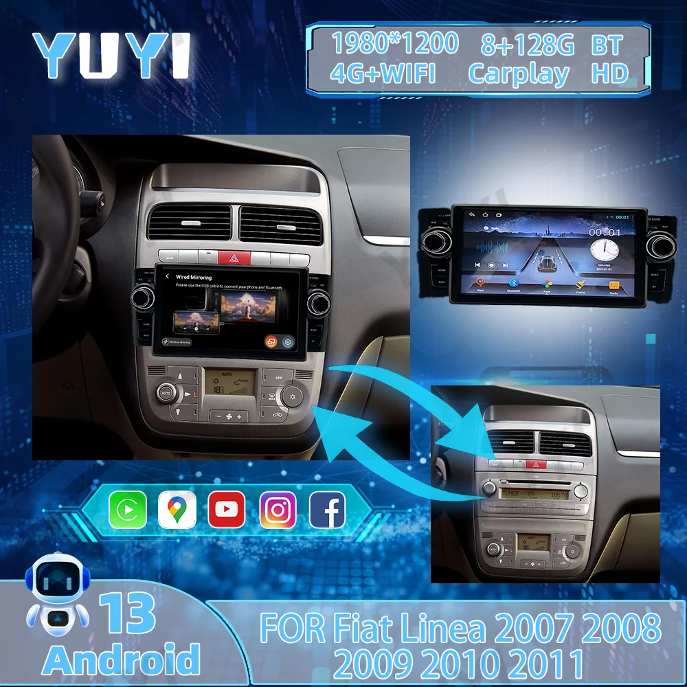 7-дюймовый автомобильный радиоприемник для Fiat Linya 2007 2008-2011 Android 13 с авто GPS-навигацией DVD-мультимедийный плеер Carplay HD Mainframe IPS
7-дюймовый автомобильный радиоприемник для Fiat Linya 2007 2008-2011 Android 13 с авто GPS-навигацией DVD-мультимедийный плеер Carplay HD Mainframe IPS