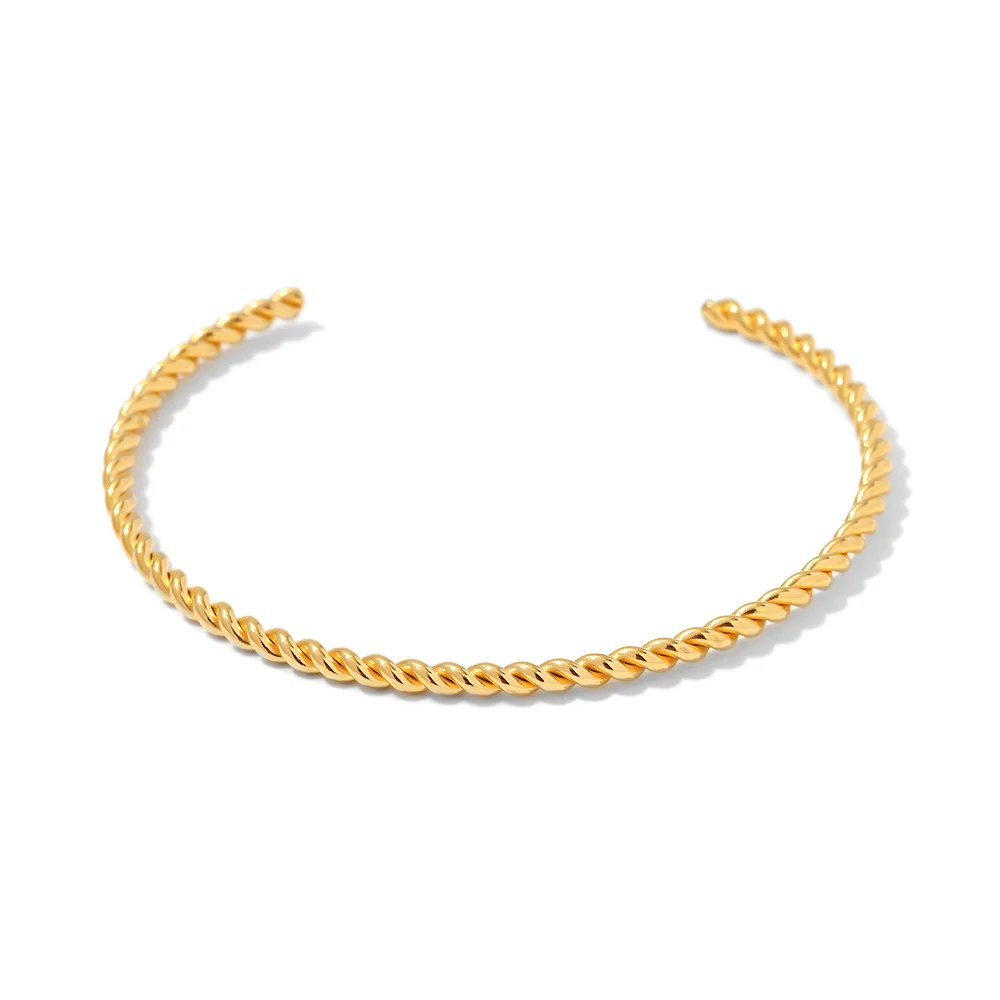 Stainless Steel PVD 18K Gold Plated Tarnish Simply Twist Bangle For Woman Jewelry Wholesale 2023 Trendy
Stainless Steel PVD 18K Gold Plated Tarnish Simply Twist Bangle For Woman Jewelry Wholesale 2023 Trendy