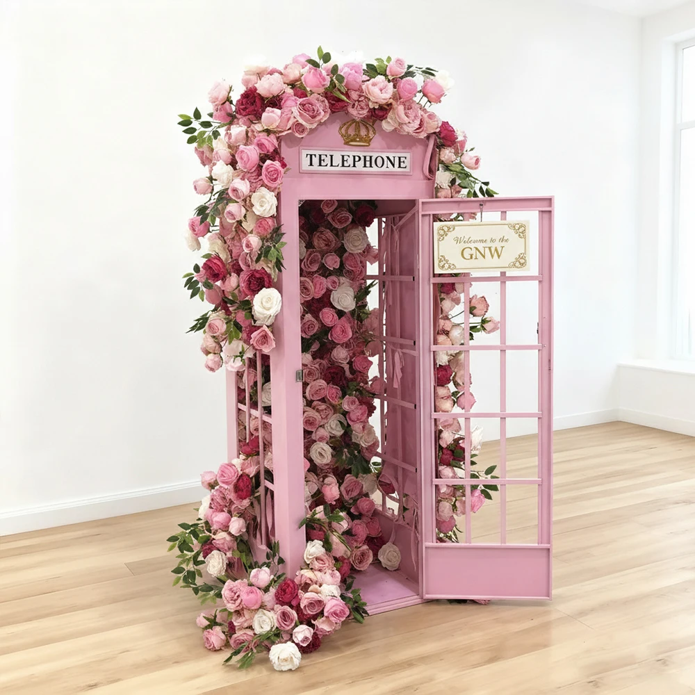 High Quality UV Resistant Silk Artificial Flowers Telephone Booth Flower Arrangement For Wedding Outdoor Events Customized
High Quality UV Resistant Silk Artificial Flowers Telephone Booth Flower Arrangement For Wedding Outdoor Events Customized