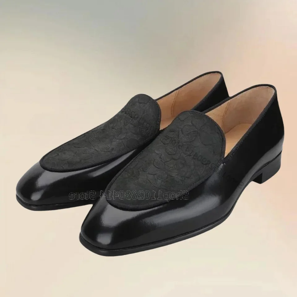 Black Patchwork Floral Pattern Square Toe Loafers Fashion Slip On Men Shoes Luxury Handmade Party Feast Office Men Casual Shoes 
Black Patchwork Floral Pattern Square Toe Loafers Fashion Slip On Men Shoes Luxury Handmade Party Feast Office Men Casual Shoes