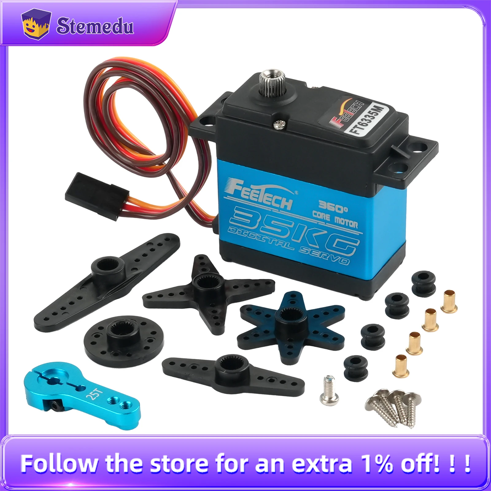 Feetech FT6335M Цифровой RC сервопривод 7,4 В 35 кг 360 градусов Магнитный стальной сервопривод для робота RC автомобиля Самолет Квадрокоптер Гусеничный
Feetech FT6335M Цифровой RC сервопривод 7,4 В 35 кг 360 градусов Магнитный стальной сервопривод для робота RC автомобиля Самолет Квадрокоптер Гусеничный