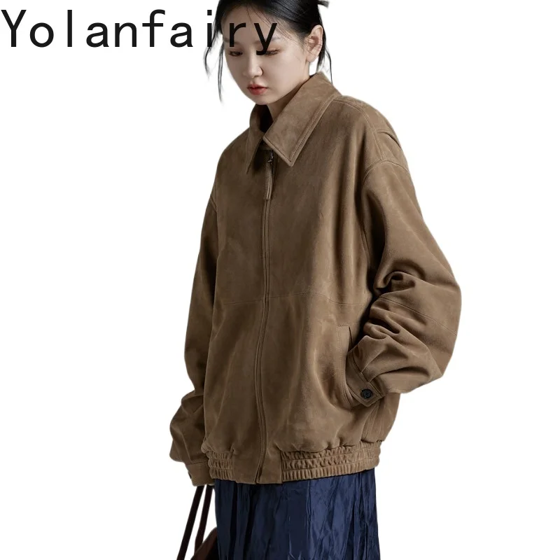 YOLANFAIRY Women Old Money Oversized Mid-Length Genuine Sheep Suede Leather Jacket Smooth Real Sheepskin Leather Coat Casual
YOLANFAIRY Women Old Money Oversized Mid-Length Genuine Sheep Suede Leather Jacket Smooth Real Sheepskin Leather Coat Casual