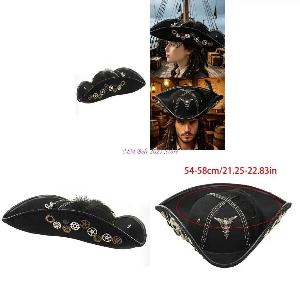 49ME Elegant Pirate Themed Hat Perfect For Stage Plays And Halloween Outfits
49ME Elegant Pirate Themed Hat Perfect For Stage Plays And Halloween Outfits
