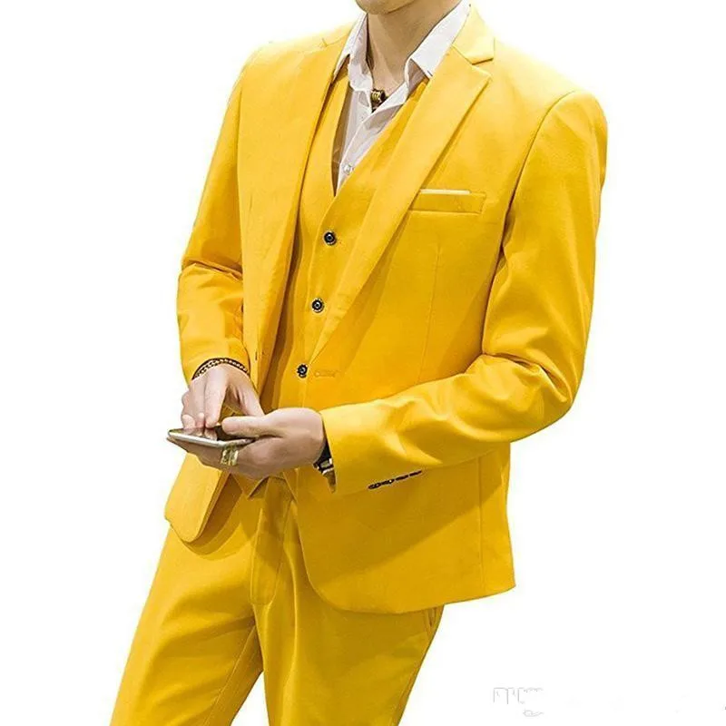 Formal Yellow Men's Suit Groom Tuxedos Notch Lapel Groomsmen Men Wedding Coats Suits Popular Man Blazer 3 PCS Jacket+Pants+Vest
Formal Yellow Men's Suit Groom Tuxedos Notch Lapel Groomsmen Men Wedding Coats Suits Popular Man Blazer 3 PCS Jacket+Pants+Vest