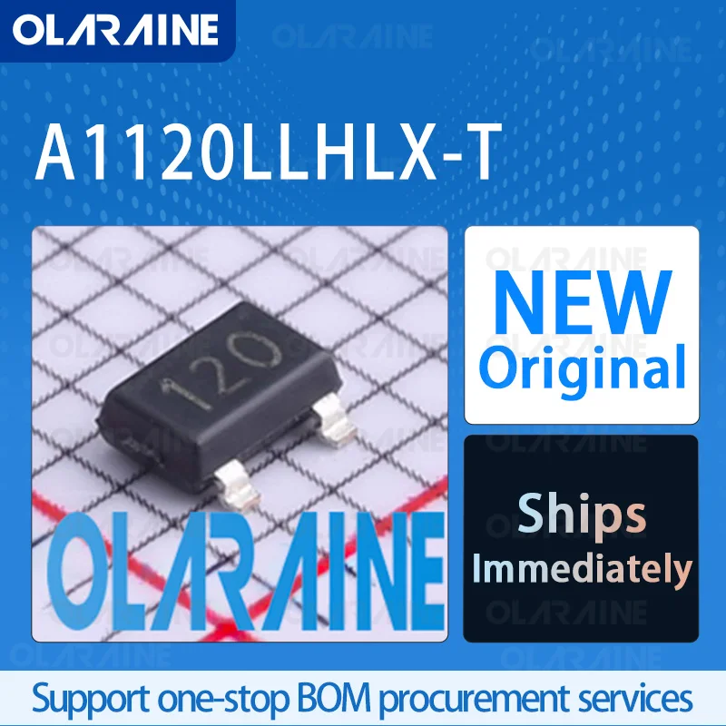 1/5/10Pcs A1120LLHLX-T SOT-23-3 original ic chip Board interface Hall effect/magnetic sensor RoHS Current 4 mA Voltage 24 V
1/5/10Pcs A1120LLHLX-T SOT-23-3 original ic chip Board interface Hall effect/magnetic sensor RoHS Current 4 mA Voltage 24 V