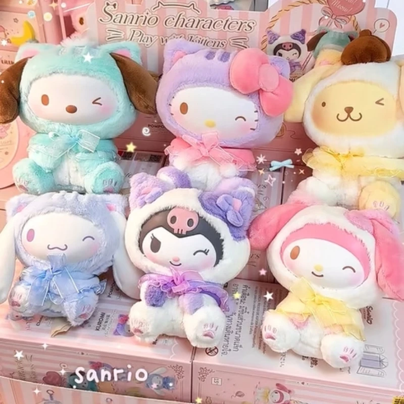 Sanrio персонажи играют с котятами серии виниловая глухая коробка милый Hello Kitty Kuromi кулон кукла аниме фигурка коллекционные подарки 
Sanrio персонажи играют с котятами серии виниловая глухая коробка милый Hello Kitty Kuromi кулон кукла аниме фигурка коллекционные подарки